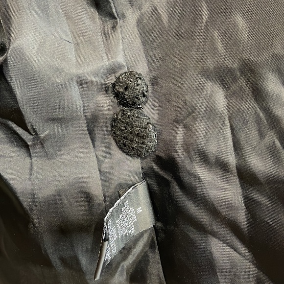 B Wear by Byer California Blazer 3/4 Sleeve Black & Metallic Silver Thread Tweed - Picture 7 of 13